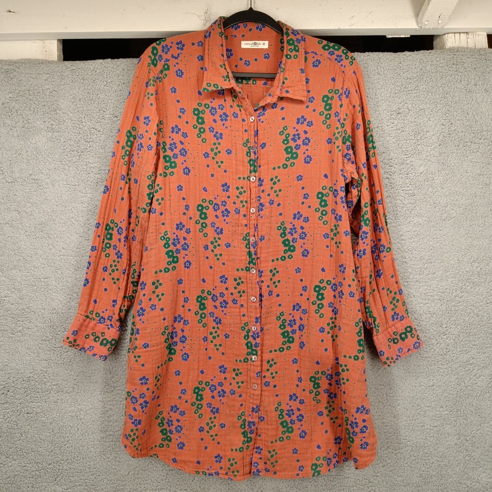 NATURAL LIFE Orange Floral Long Sleeve Dress